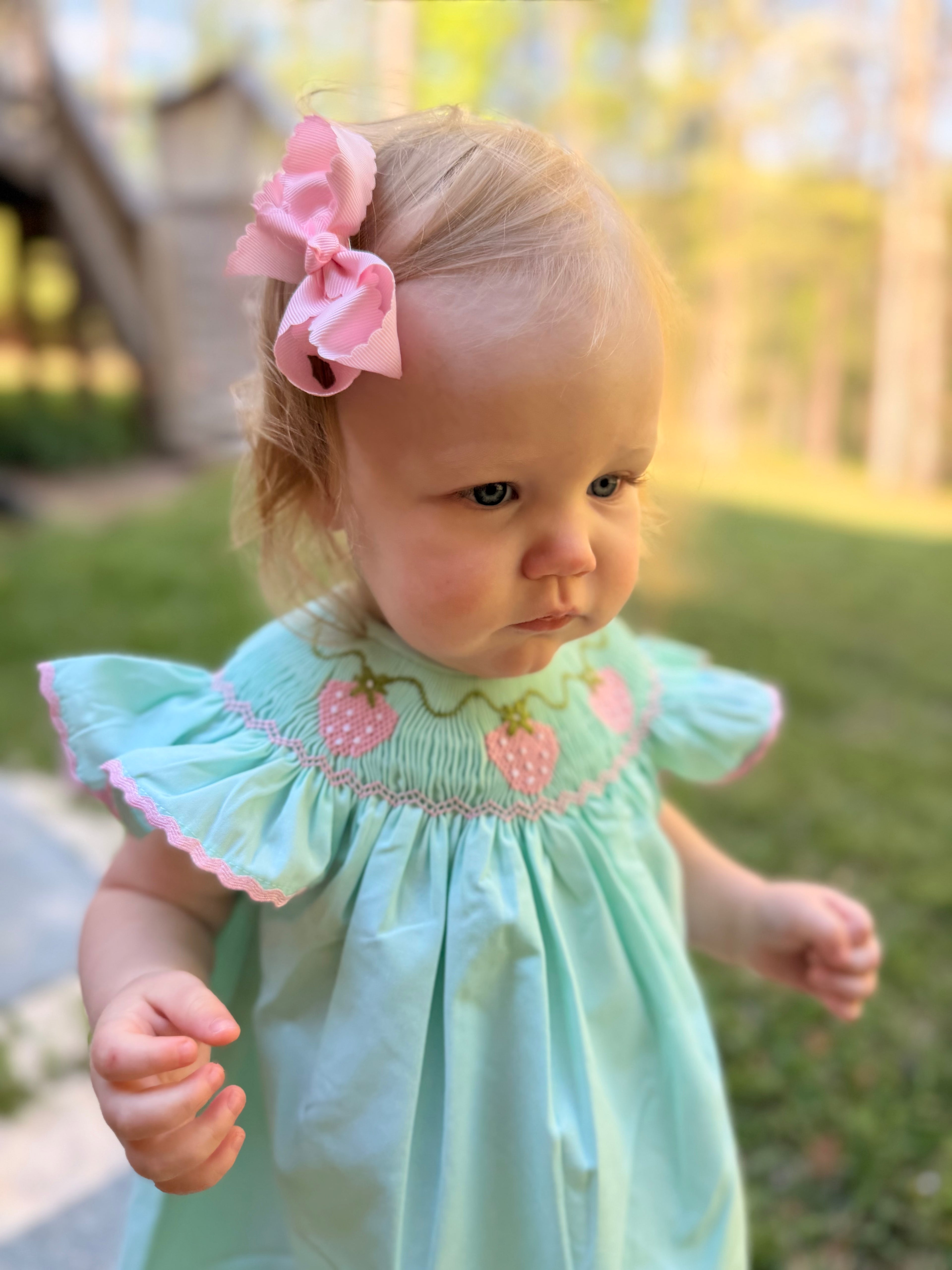 Strawberry Vine Smocked Dress